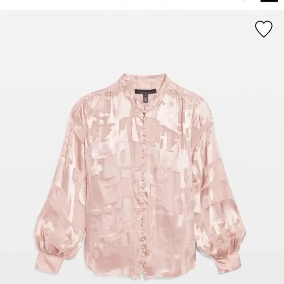 White House Black Market Satin Blouse in Light Pink - Picture 4 of 4